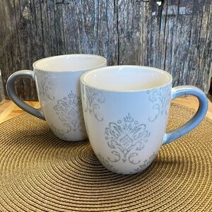 ORIGINAL HEART | BlueGray /White | Set of 2| 12oz | Ceramic | Coffee/Tea Mugs